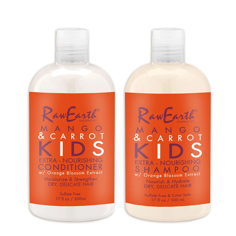 

Raw Earth Mango and Carrot Moisturizing and Nourishing for Dry Delicate Hair Kids Shampoo and Conditioner Set