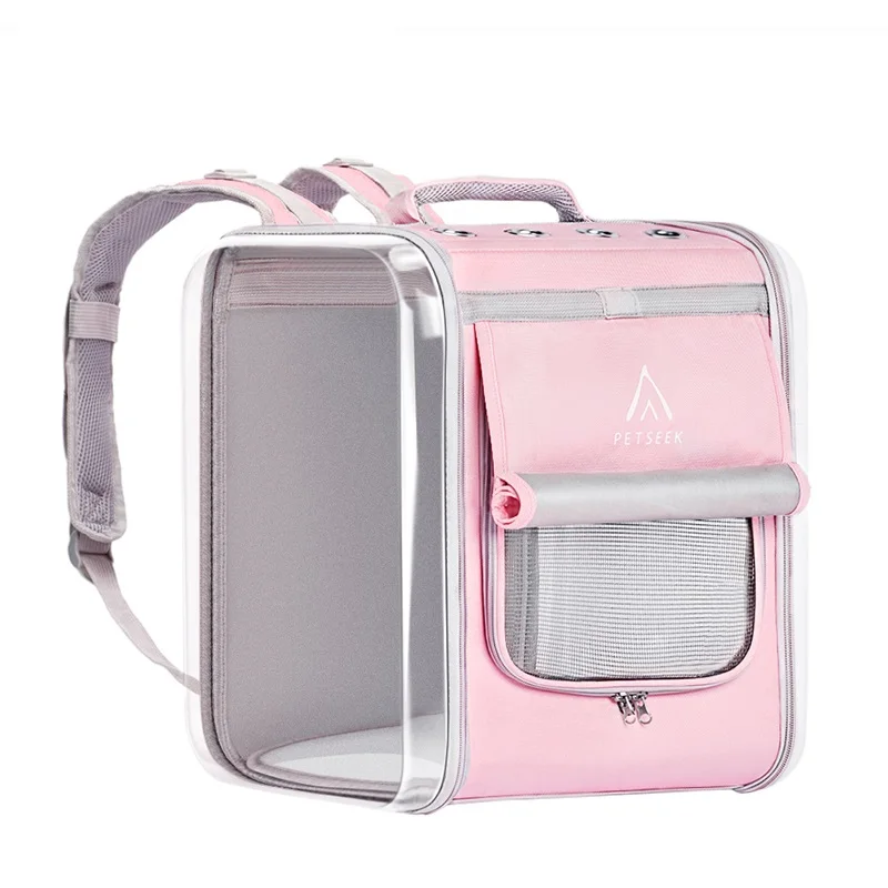 European fashion portable breathable puppy cat carrying bag pet backpack bag, Pink / grey
European fashion portable breathable puppy cat carrying bag pet backpack bag, Pink / grey