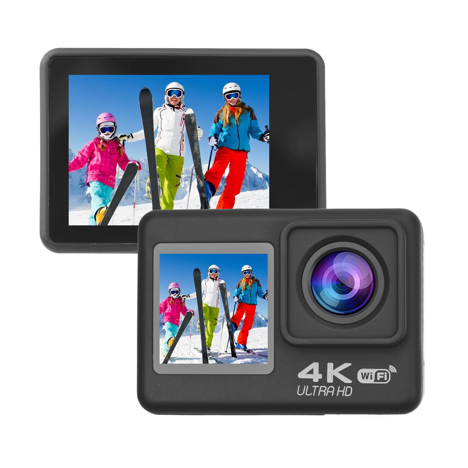 4K 60FPS High Definition Dual Screen Wide Angle 30 Meters Waterproof WiFi Action Camera, Black
4K 60FPS High Definition Dual Screen Wide Angle 30 Meters Waterproof WiFi Action Camera, Black
