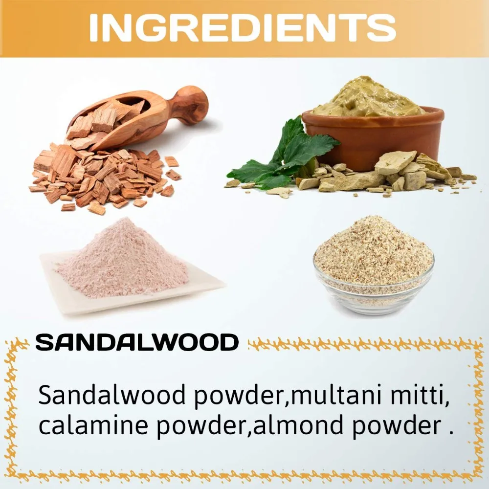 mitti, sandalwood powder, calamine as well as almond powder