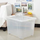 Wholesale Large Capacity Clear Plastic Storage Box with Handle For Clothes and Toys
