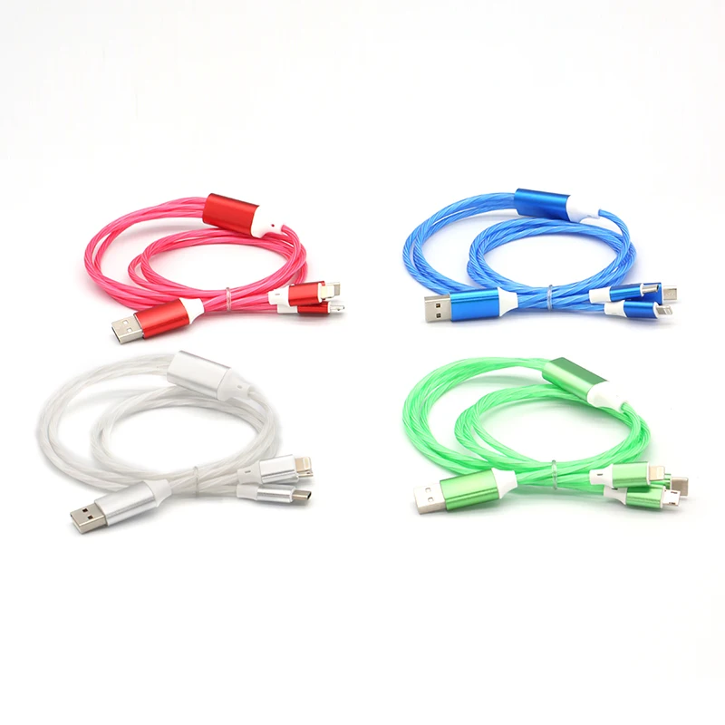 Schitec LED Flowing Mobile Phone Charging USB Cable 3 in 1 type-C micro usb cable for iphone android, Pink/blue/green / white /customized
Schitec LED Flowing Mobile Phone Charging USB Cable 3 in 1 type-C micro usb cable for iphone android, Pink/blue/green / white /customized