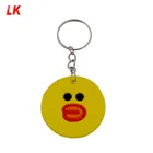 safety Custom 3d soft pvc rubber cute duck orange keychains
