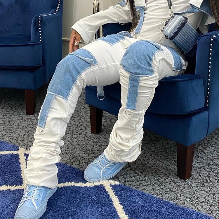 Winter Fall Fashion Streetwear Low Waist Pocket Denim Trousers Jeans Patchwork Cargo Pants Stacked Pants For Womens 2021-YS, White,black,deep blue
Winter Fall Fashion Streetwear Low Waist Pocket Denim Trousers Jeans Patchwork Cargo Pants Stacked Pants For Womens 2021-YS, White,black,deep blue