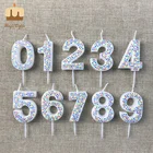 Cute Novelty White Number Birthday Candle With Star Print
