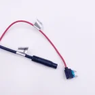 Factory AUTO U terminal wire harness with 2A fuse battery cable waterproof car video BNC cable with ground wire