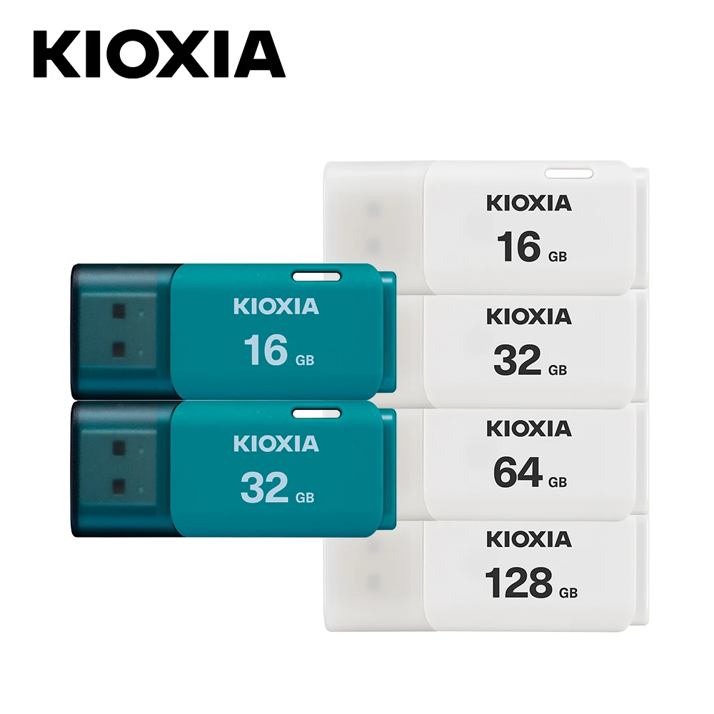 

Exw price 2020 New original KIOXIA TransMemory U202 Toshiba USB2.0 flash drive 16gb 32gb 64gb 128gb usb memory disk, White, light blue