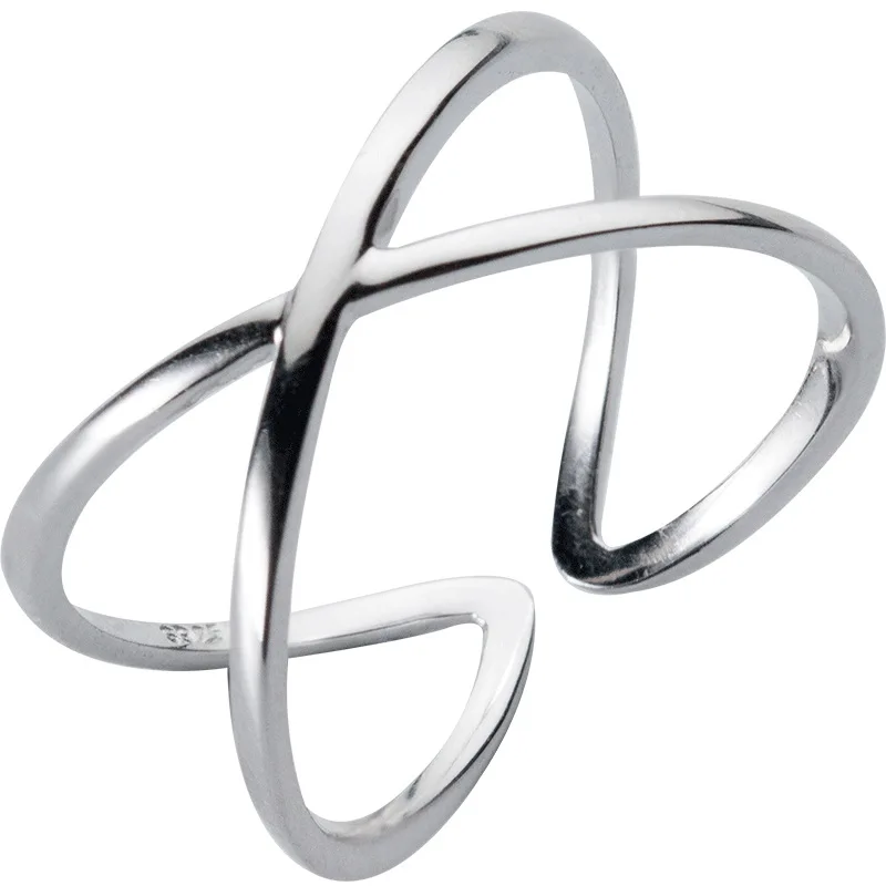 R1431 Classical For 2021 Jewelry 925 Silver Double Layered Crossed Ring Day X Silver Open Ring Single Ring
R1431 Classical For 2021 Jewelry 925 Silver Double Layered Crossed Ring Day X Silver Open Ring Single Ring