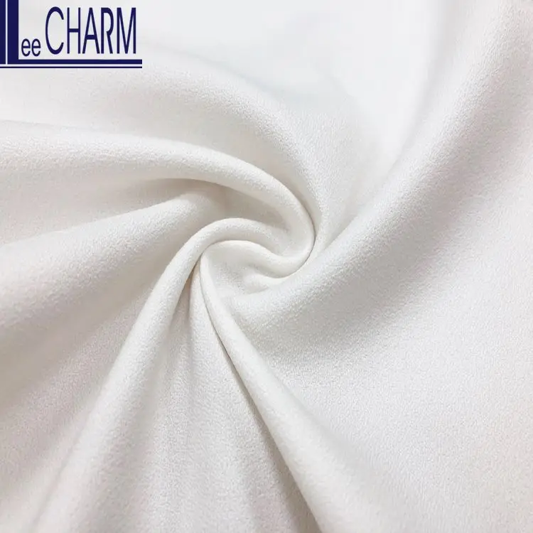 LCYF018 Taiwan 100% Polyester Soft Pure Stretch Moss Crepe Dress Fabric