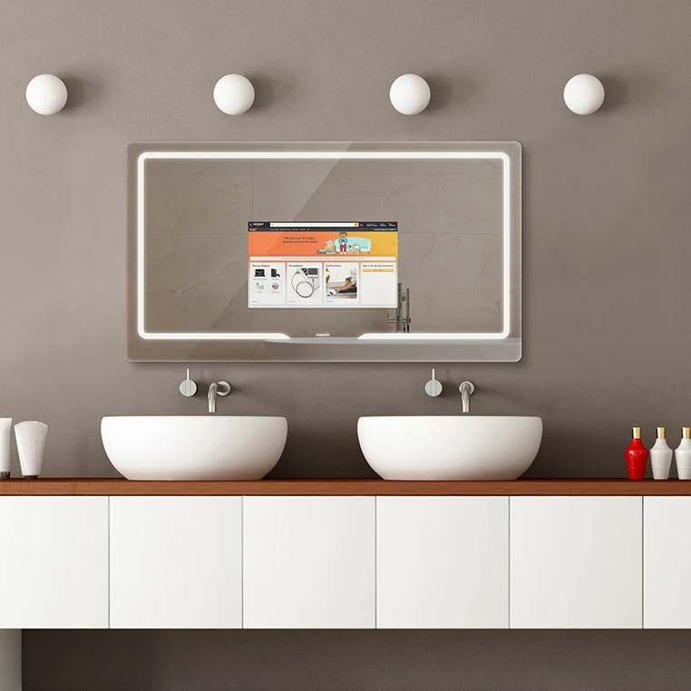 S40 High quality waterproof bathroom music player touch screen mirror wifi tv IP65 waterproof & dustproof smart washroom mirrors
S40 High quality waterproof bathroom music player touch screen mirror wifi tv IP65 waterproof & dustproof smart washroom mirrors