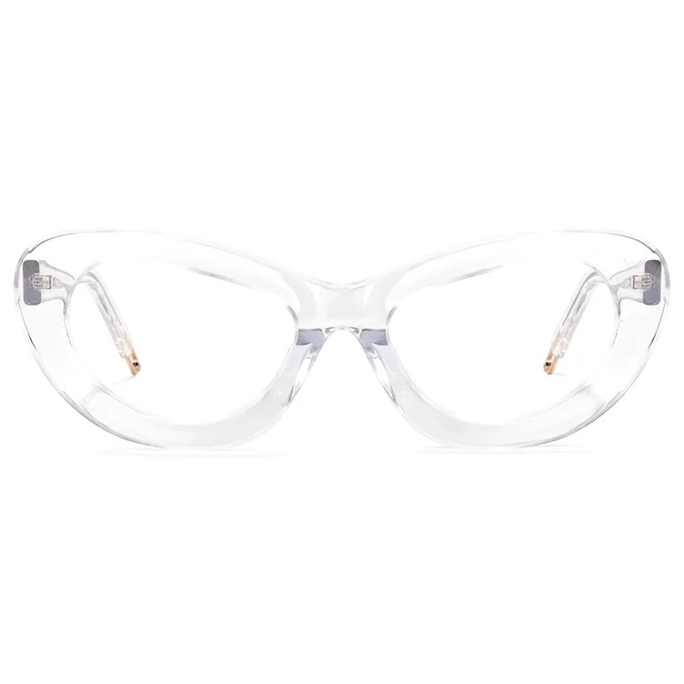 Durable Classic Female Acetate Cat Eye Crystal Eyeglasses Thick Optical Frame with Translucent Rims and Temples
Durable Classic Female Acetate Cat Eye Crystal Eyeglasses Thick Optical Frame with Translucent Rims and Temples