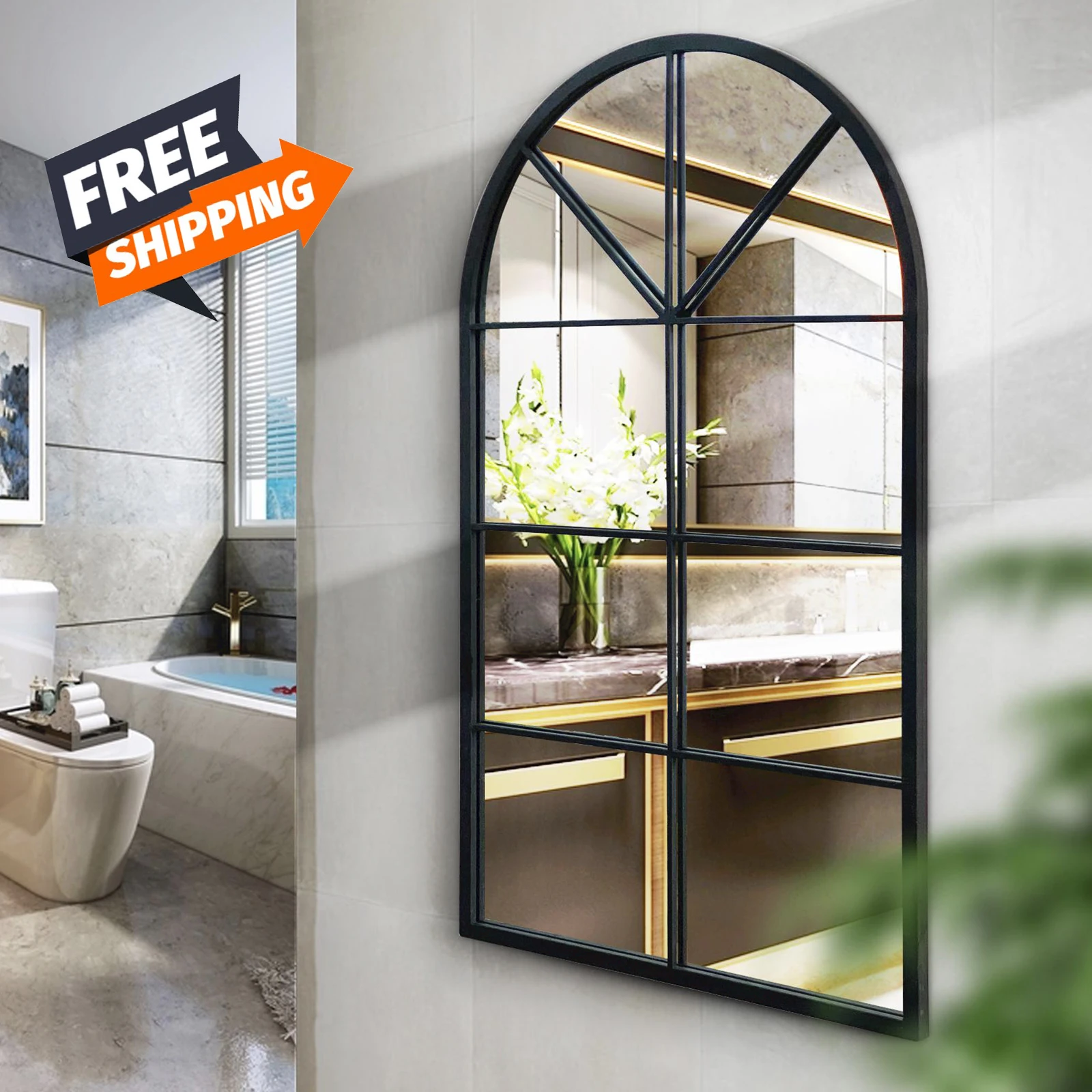 Free Shipping Home decorated mirror Arched Window Wrought iron wall mirror decoration, Brown
Free Shipping Home decorated mirror Arched Window Wrought iron wall mirror decoration, Brown