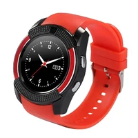 

Newest Fashion Men Womens Black Camera Mobile Watch Flexibles Bracelet Cheap 3g 4g Sim Android Calling V8 Smart Watch