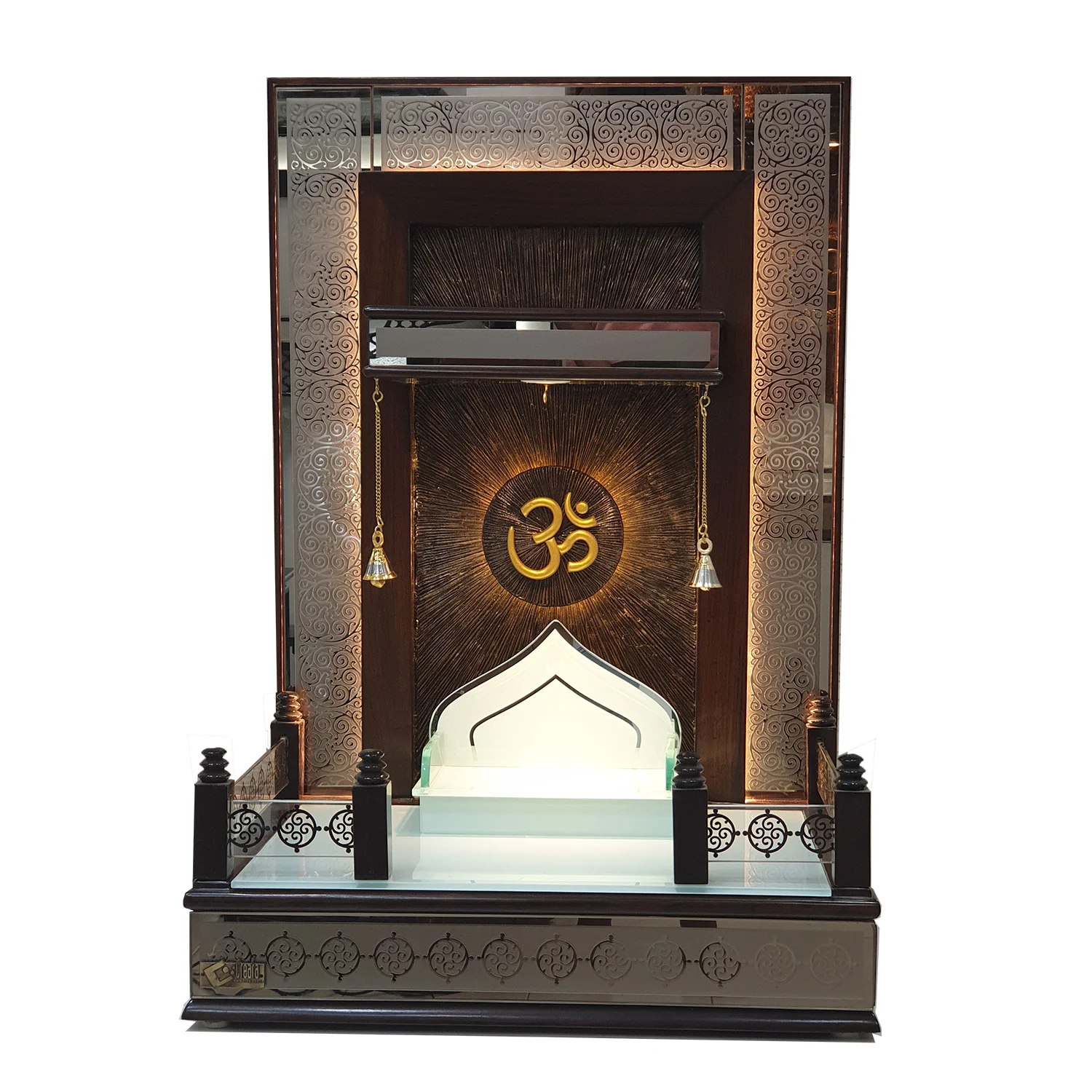 Modern Wooden Pooja Temple Formed To Blend With Any Modern