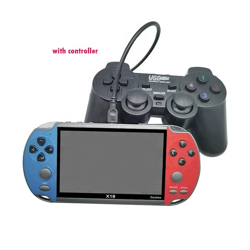Wholesale cheap 8 bit X19 handheld console games support TV output 4.3 inch 8g HD screen handheld games built in 1000 games, Red red/blue blue/red blue
Wholesale cheap 8 bit X19 handheld console games support TV output 4.3 inch 8g HD screen handheld games built in 1000 games, Red red/blue blue/red blue