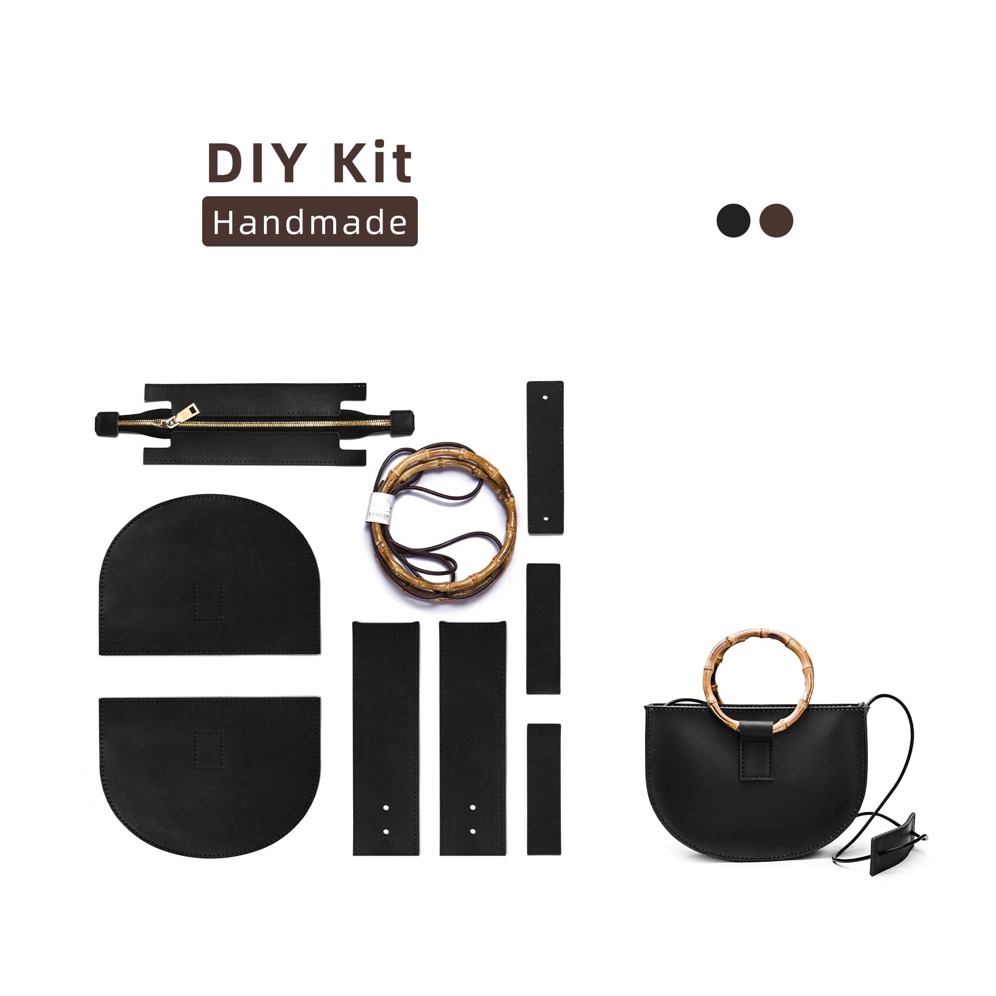 DIY handmade leather for shoulder bag Purses and Handbags Creative gift for girl. diy bag kit, Brown/black
DIY handmade leather for shoulder bag Purses and Handbags Creative gift for girl. diy bag kit, Brown/black