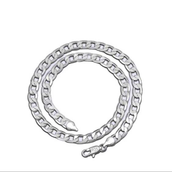 925 sliver Cuban Chain Link Necklace Necklace for Hip Hop Curb Boys Men, Silver color
925 sliver Cuban Chain Link Necklace Necklace for Hip Hop Curb Boys Men, Silver color