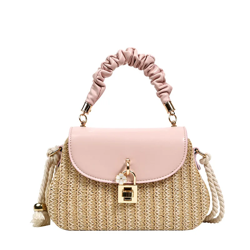 2022 Wholesale Straw Beach Bags Women Handbags Sac En Paille Pink Pu Leather Straw Crossbody Bag With Lock
2022 Wholesale Straw Beach Bags Women Handbags Sac En Paille Pink Pu Leather Straw Crossbody Bag With Lock