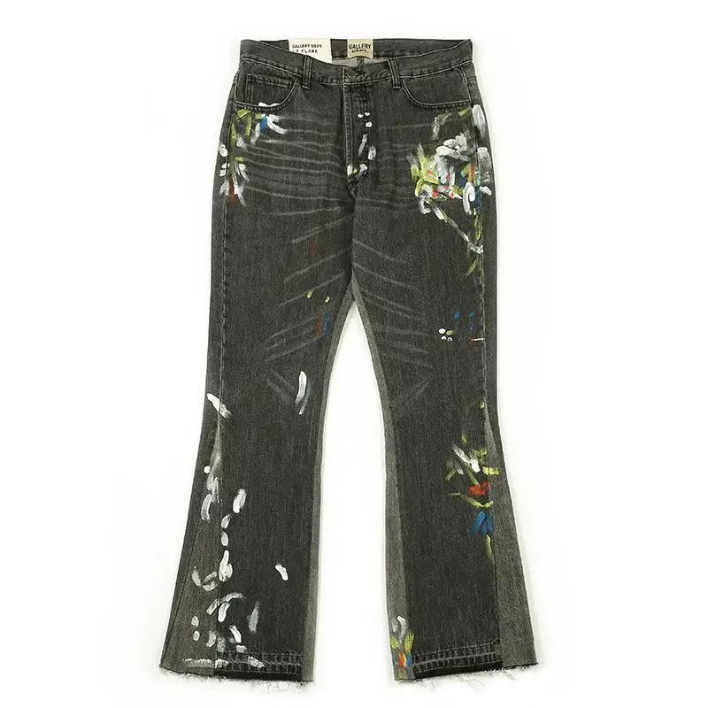 Custom Graffiti Vintage Flared Jeans Pants High Street Trousers With Side-striped Denim Patchwork For Men
Custom Graffiti Vintage Flared Jeans Pants High Street Trousers With Side-striped Denim Patchwork For Men