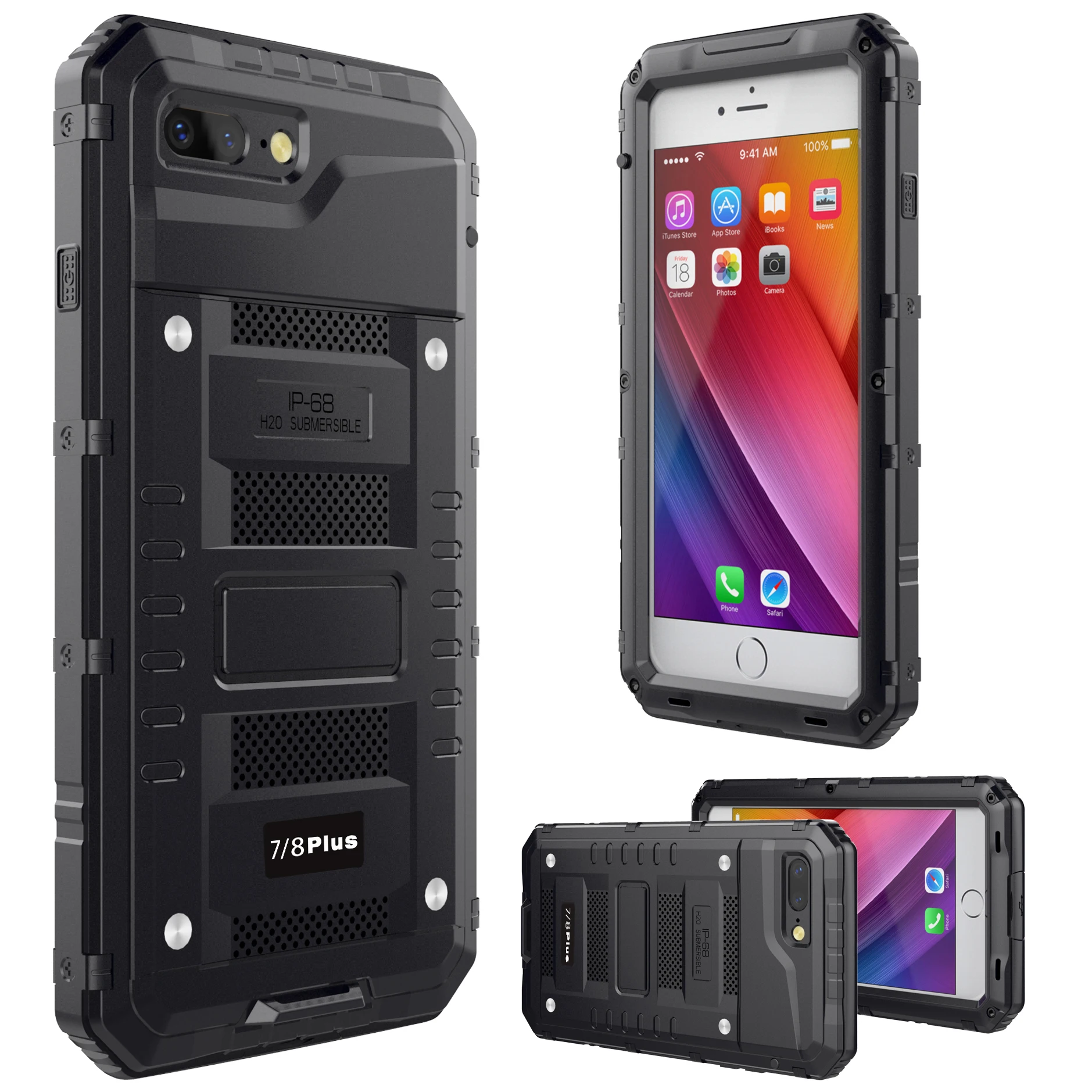 TENCHEN Heavy Duty Screen Full Body Protective Waterproof Durable Shockproof waterproof Rugged Hybrid Metal case, White, yellow, red, silver, black,golden
TENCHEN Heavy Duty Screen Full Body Protective Waterproof Durable Shockproof waterproof Rugged Hybrid Metal case, White, yellow, red, silver, black,golden