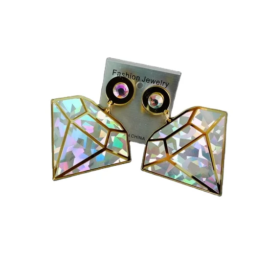 Women Fashion Standout Classic Design Disco Big Acrylic Diamond Ladies Studs Dangle Earrings, Gold / silver 
Women Fashion Standout Classic Design Disco Big Acrylic Diamond Ladies Studs Dangle Earrings, Gold / silver