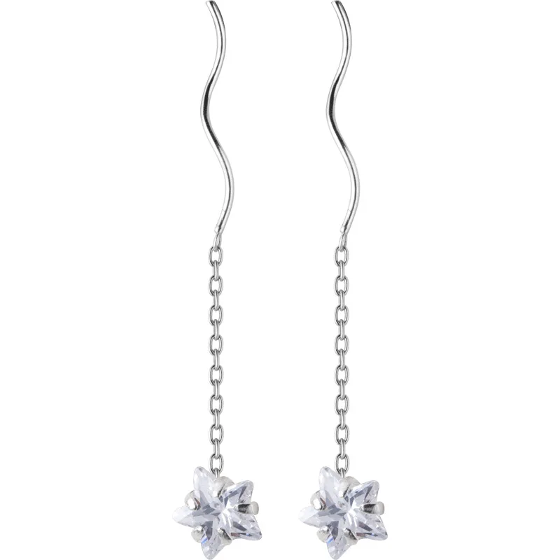 E1872 Christian Fine Jewelry Silver Star Short Five Pointed Star Diamond Earrings 
E1872 Christian Fine Jewelry Silver Star Short Five Pointed Star Diamond Earrings