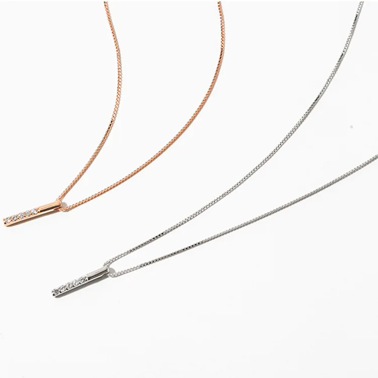 Fashion Plain Design Clavicle Chain Geometric Necklaces Elegantne 925 Sterling Silver Diamond Vertical Necklace
Fashion Plain Design Clavicle Chain Geometric Necklaces Elegantne 925 Sterling Silver Diamond Vertical Necklace