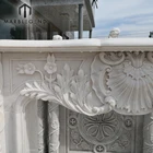 Indoor Marble Fireplace White Hand Carved Indoor White Marble Fireplace