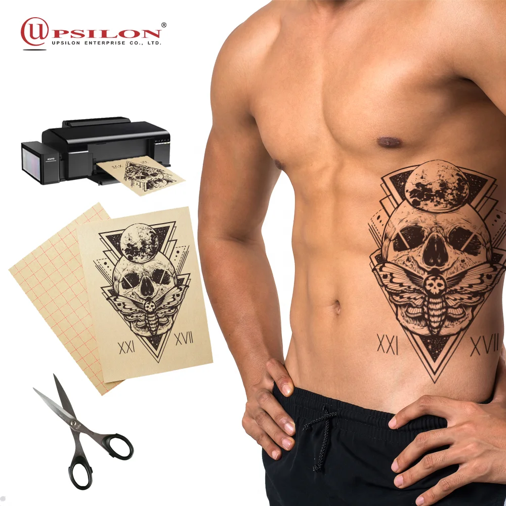 De fácil uso A4 A6 tamaño diseño impresora de inyección de tinta de transferencia de tatuaje etiqueta engomada del tatuaje