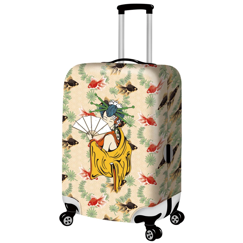 ONE2 design vintage fish luggage protective Japanese style cover suitcase for students, Full printing color 
ONE2 design vintage fish luggage protective Japanese style cover suitcase for students, Full printing color