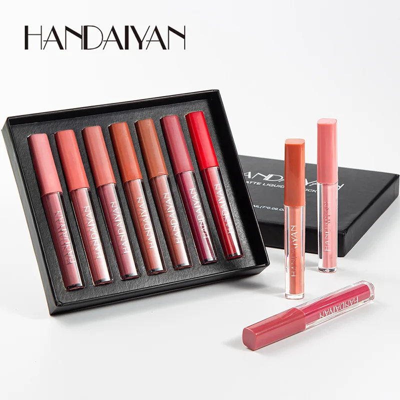 HANDAIYAN Hot Sexy Matte Liquid Lipstick Set for women 7 Colors Long Lasting Wholesale Nude Lipstick Set Private Label
HANDAIYAN Hot Sexy Matte Liquid Lipstick Set for women 7 Colors Long Lasting Wholesale Nude Lipstick Set Private Label