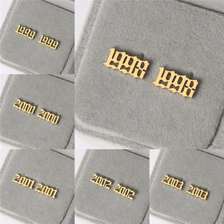 Personalized Customize Cheap Price 1980-2019 Birth Numeral Stainless Steel Earrings Number Year Stud Earrings, Silver gold
Personalized Customize Cheap Price 1980-2019 Birth Numeral Stainless Steel Earrings Number Year Stud Earrings, Silver gold