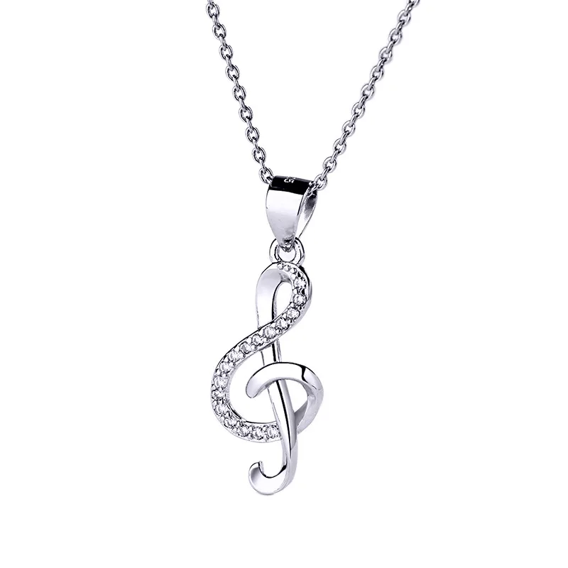 New Fashion 925 Sterling Silver Music Note Pendant Necklace Crystal Treble Clef Pendant Necklace For Girls Party, Picture
New Fashion 925 Sterling Silver Music Note Pendant Necklace Crystal Treble Clef Pendant Necklace For Girls Party, Picture