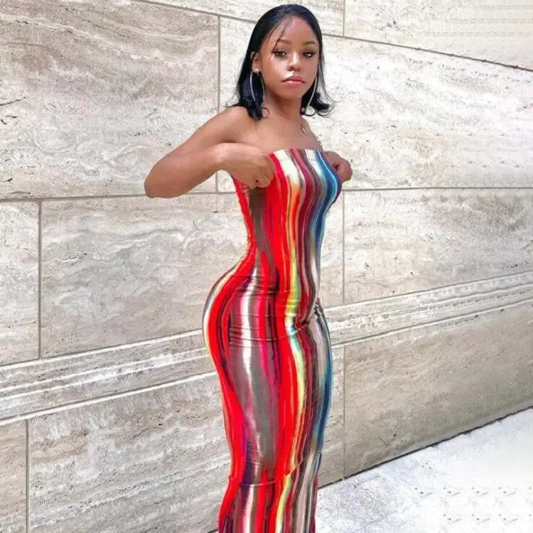 Sexy Summer Strapless Bodycon Stretch Long Maxi Dresses Women Cothes Casual Striped Party Club Wear Summer Ladies Formal Dresses
Sexy Summer Strapless Bodycon Stretch Long Maxi Dresses Women Cothes Casual Striped Party Club Wear Summer Ladies Formal Dresses
