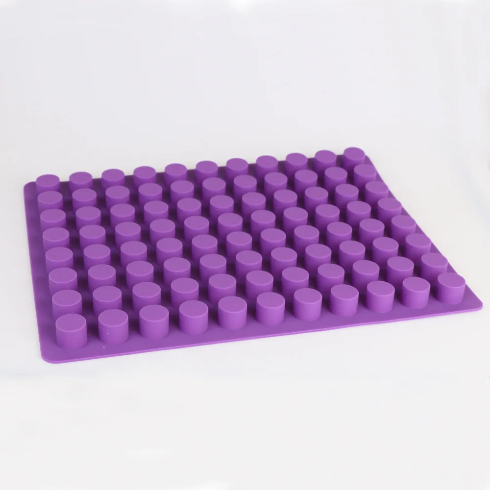 88 hole cylindrical silicone ice tray mold candy jelly mold, Purple