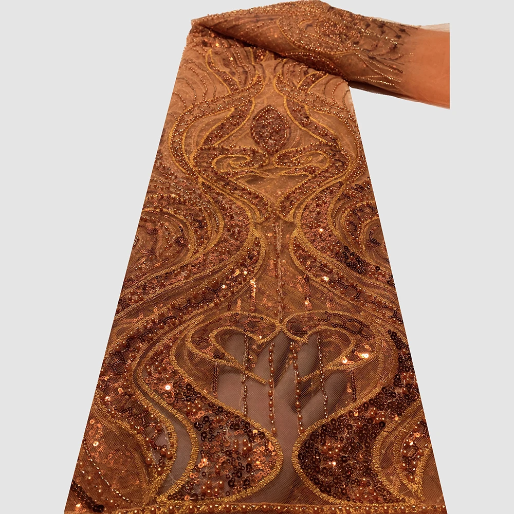 Luxury French Burnt Orange African Bridal Wedding Beads Sequin Mesh Embroidery Tulle Lace Fabric
Luxury French Burnt Orange African Bridal Wedding Beads Sequin Mesh Embroidery Tulle Lace Fabric