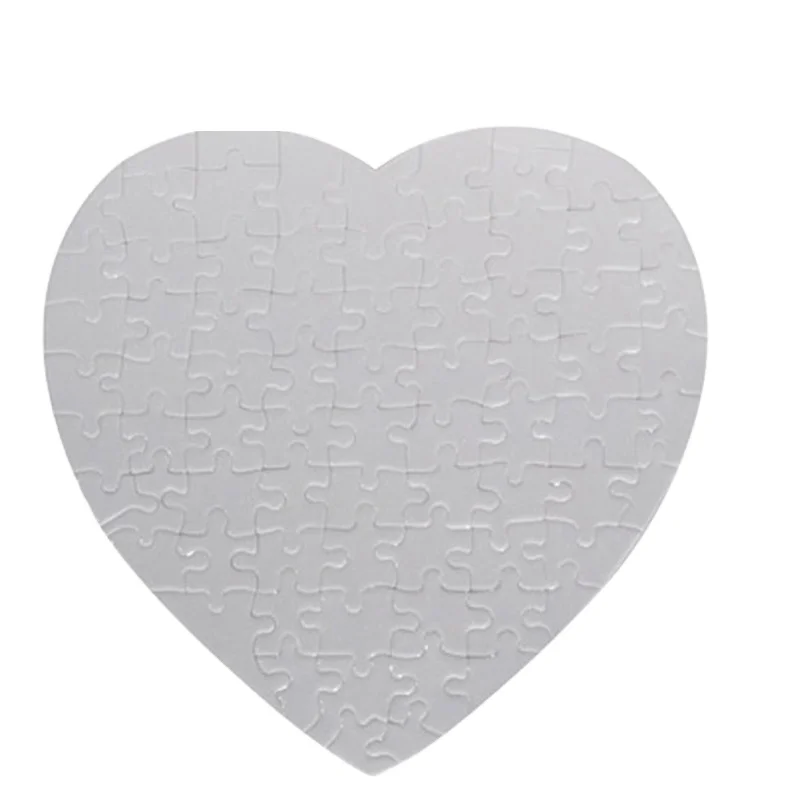 

Hot sale heart shape DIY printing puzzle jigsaw sublimation blank paper puzzle jigsaw 75 piece