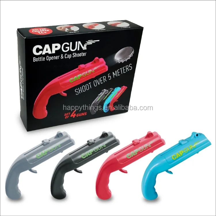 Factory Direct Good Quality 4 Pieces Cap Gun Bottle Opener Launcher Shooter High Powered
Factory Direct Good Quality 4 Pieces Cap Gun Bottle Opener Launcher Shooter High Powered