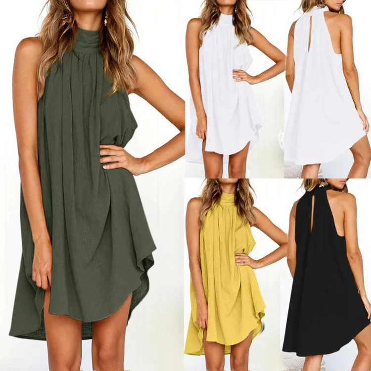 Summer Dress Women Beach Dress For Round neck pleated cotton linen vest dress Sleeveless Party Sundress Female, Customized color/as show
Summer Dress Women Beach Dress For Round neck pleated cotton linen vest dress Sleeveless Party Sundress Female, Customized color/as show