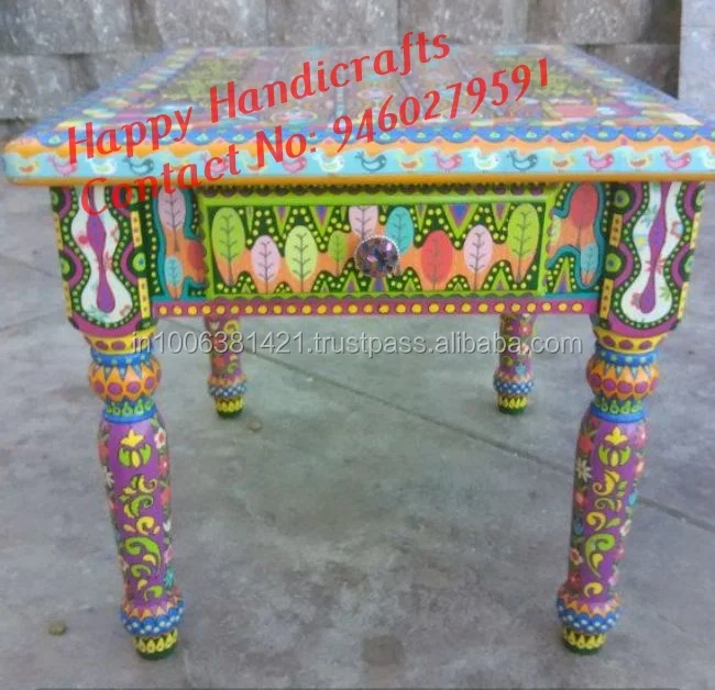 hand carved hand painted console table accents home decor indian