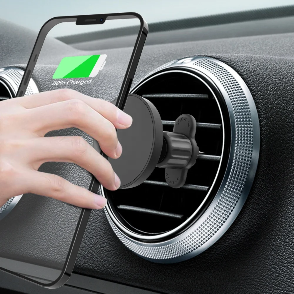 Fast Wireless Charging Magnet Car Phone Holder Wireless Charger Car Mount Air Vent Mobile Holder with 15w Wireless Charger
Fast Wireless Charging Magnet Car Phone Holder Wireless Charger Car Mount Air Vent Mobile Holder with 15w Wireless Charger