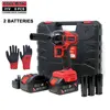 Lion Tools ZTP010 Toolman Lithium-ion 2 Batteries cordless Impact Wrench kit 1/2" 21V with Drill Set 8 pcs for Heavy Duty