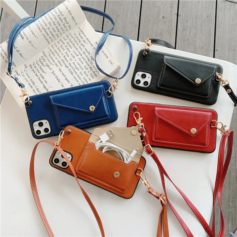 Women Leather Wallet Card Slots Shoulder Strap Necklace Mobile Phone Case For iphone 11, Multi
Women Leather Wallet Card Slots Shoulder Strap Necklace Mobile Phone Case For iphone 11, Multi