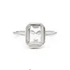 wholesale price white topaz 925 sterling silver octagon shape gemstone engagement woman's ring