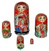 Matryoshka Babushka Nesting Stacking Traditional Russian Wooden Doll in Doll Boyfriends Grooms Hand Carved of Wood Hand Painted