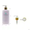 "(BPT-0029:919) White Plastic bottle 200ml for cosmetic&beauty packaging with aluminium pump color Gold cap-white head/Matte go