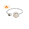 Wholesaler 925 Fine Silver Ring Pearl And Crystal Quartz Gemstone Girls Ring Jewelry Supplier