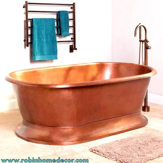 Pour un Antiques Uniques Vintage décoration de salle de bain pour cuivre Antique baignoire Profonde pour adultes Baignoire