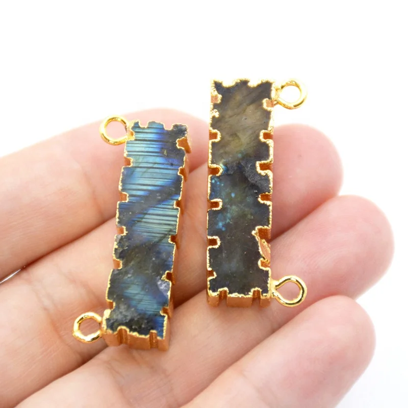 Unique Gold Plated Bar Rectangle Natural Gemstone Strong Blue Long Crystal Pendant Labradorite Charm Stone for Jewelry Making, Blue labradorite
Unique Gold Plated Bar Rectangle Natural Gemstone Strong Blue Long Crystal Pendant Labradorite Charm Stone for Jewelry Making, Blue labradorite