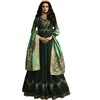 Classic Green Faux Georgette Embroidered Anarkali Salwar Suit With Banarasi Silk Dupatta